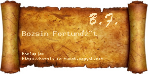 Bozsin Fortunát névjegykártya
